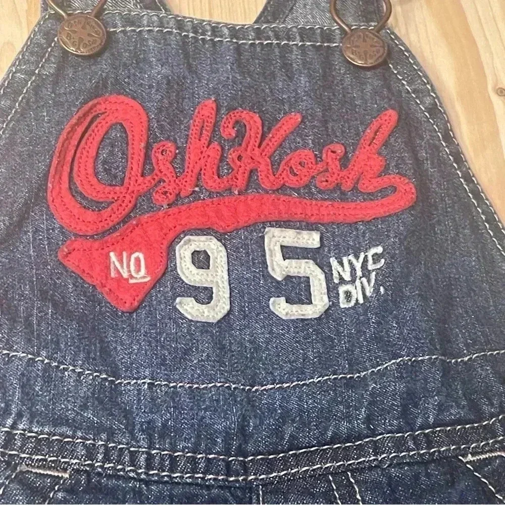 Osh Kosh B’gosh no 95 NYC vestbak overalls Youth snap button 12 Months Unisex